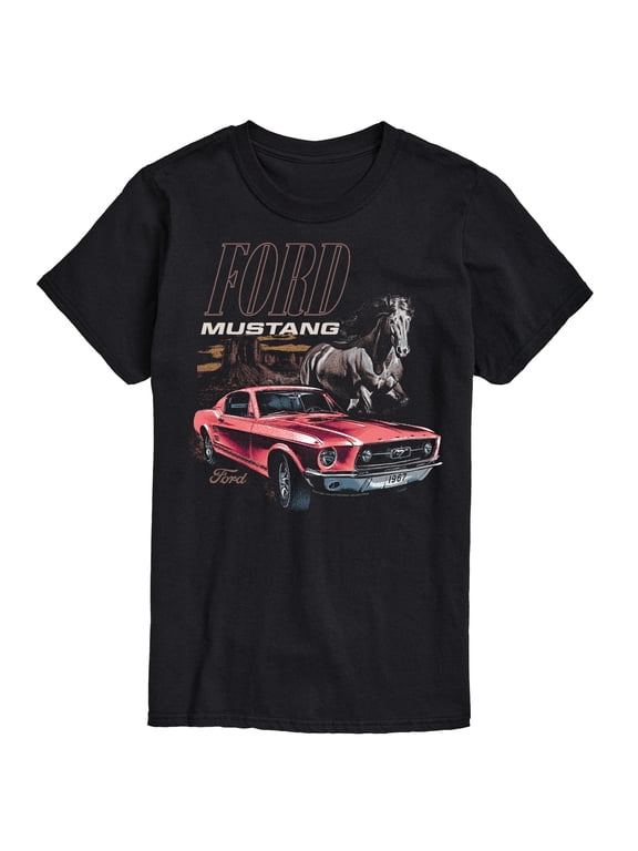 - Mustang Horse Men's Short Sleeve Graphic T-Shirt