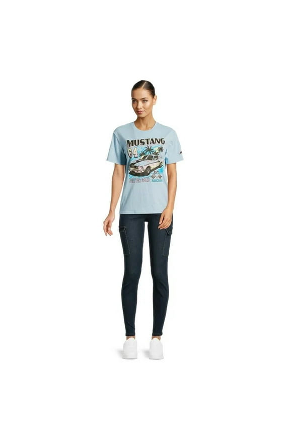 Ford Mustang Juniors Beach Graphic Tee with Short Sleeves, Size XS-3XL