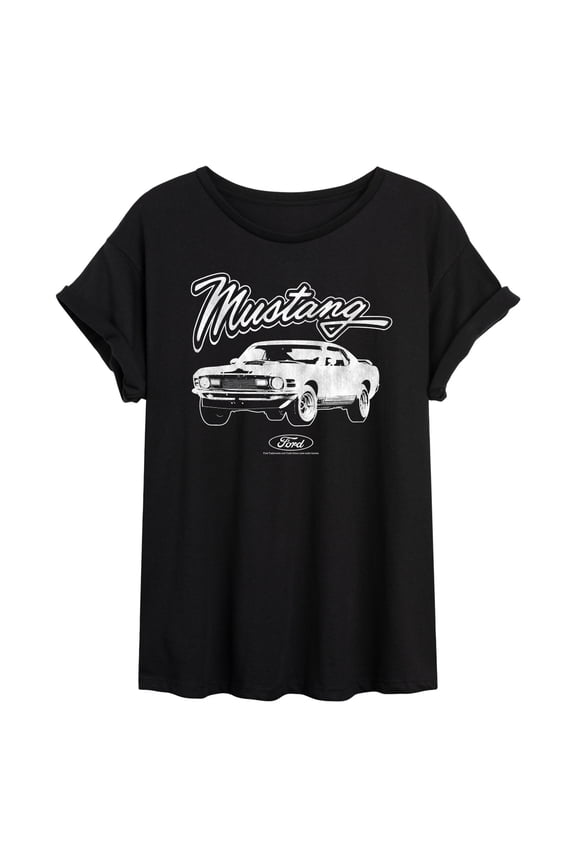- Mustang - Juniors Oversized Graphic T-Shirt