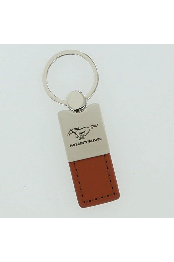 Ford Mustang Keychain & Keyring - Duo Premium Brown Leather