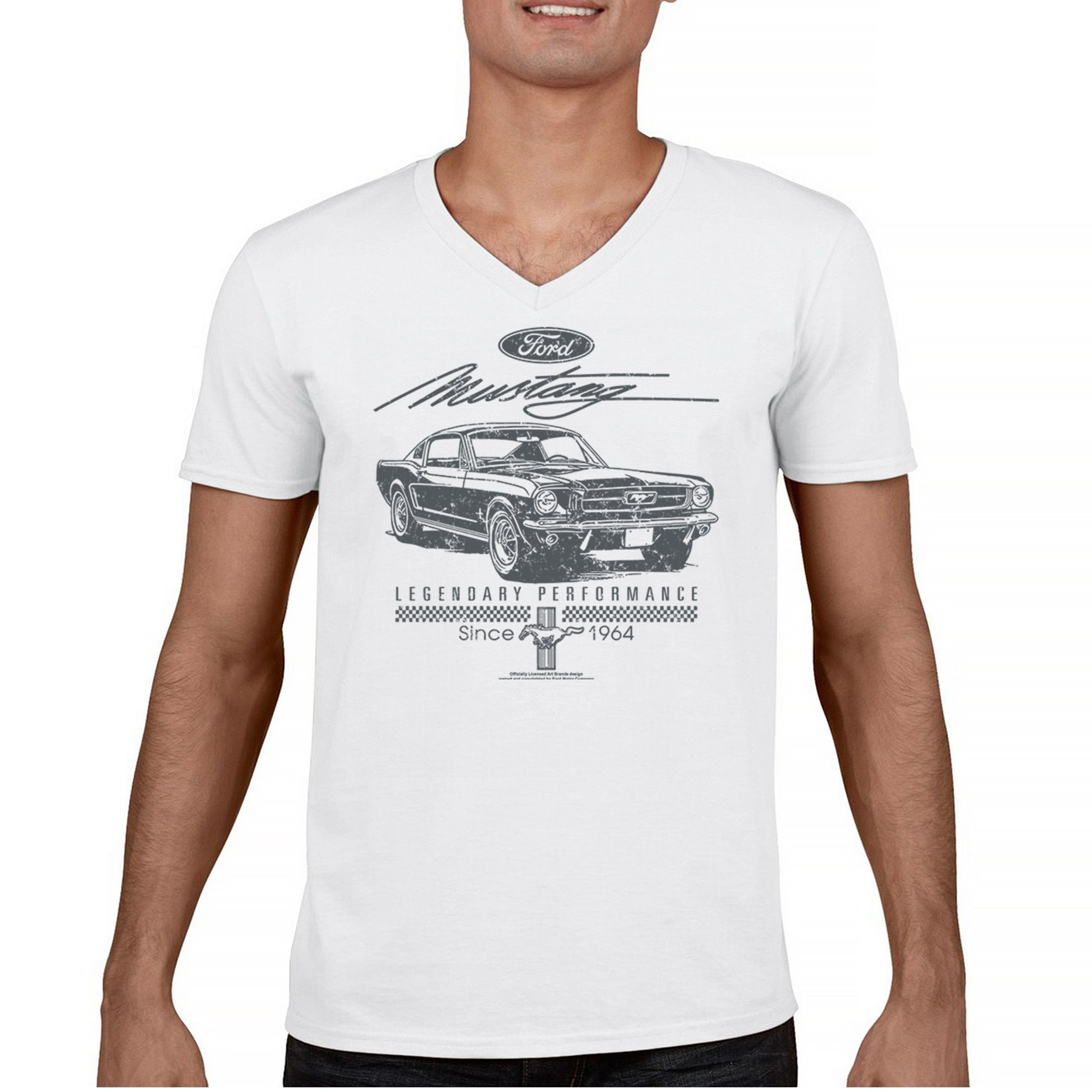 Ford Mustang Legendary Performance Since Since V Neck T Shirt Vintage Classic American