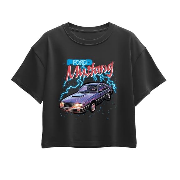 Ford - Mustang Lightning - Youth Girl Short Sleeve Boxy Tee