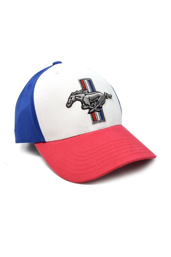 Ford Mustang Logo Red White Blue Baseball Hat