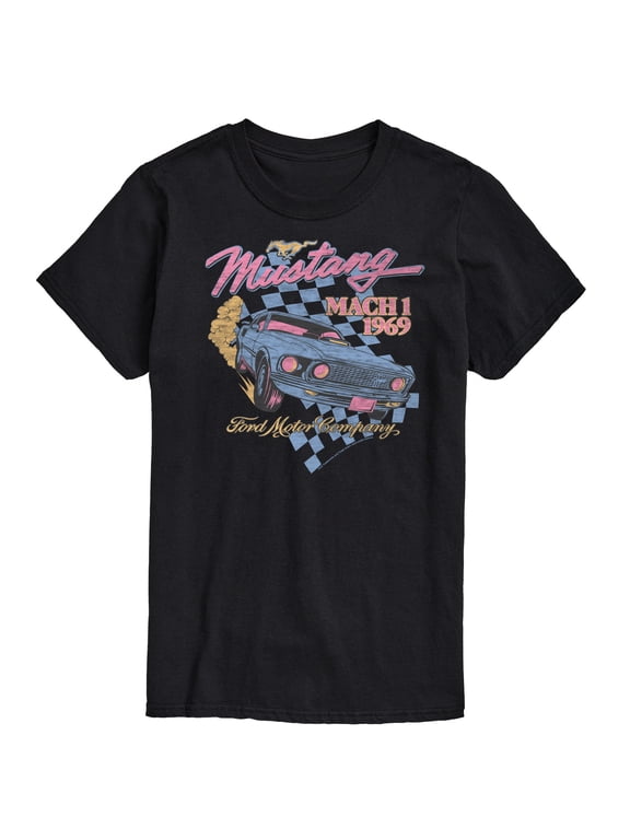 - Vintage Mustang Mach 1 1969 Checker Men's Short Sleeve Graphic T-Shirt