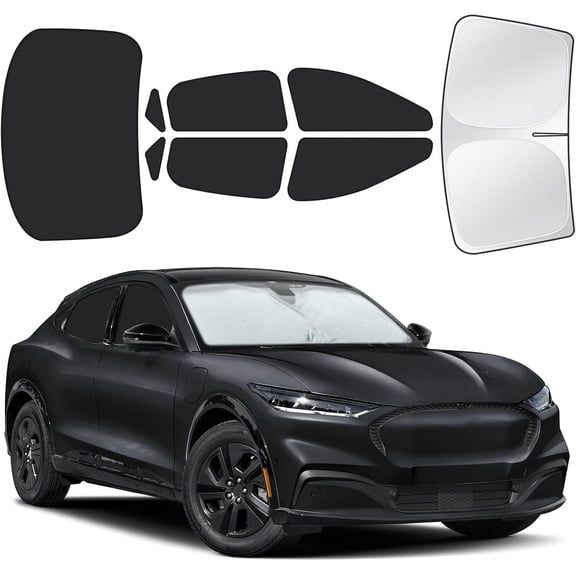for Ford Mustang Mach-E 2021-2025 Car Window Shades, 8pcs Privacy Sun Shade Set for Front Windshield Side and Rear Windows, Full Window Covers Keeps Vehicle Cool for Camping Napping