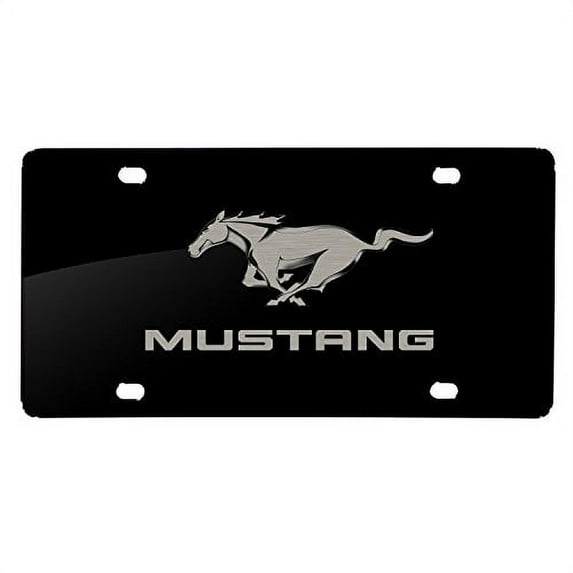 Ford Mustang Matt-Look Laser Mark Black Acrylic License Plate
