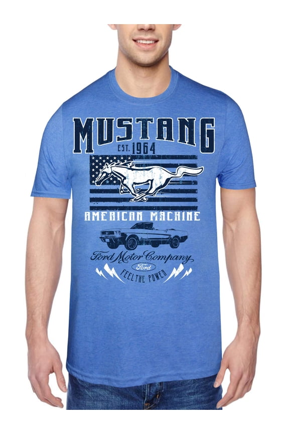Mustang Men's Go Big Short Sleeve Graphic T-Shirt, up to Size 3XL