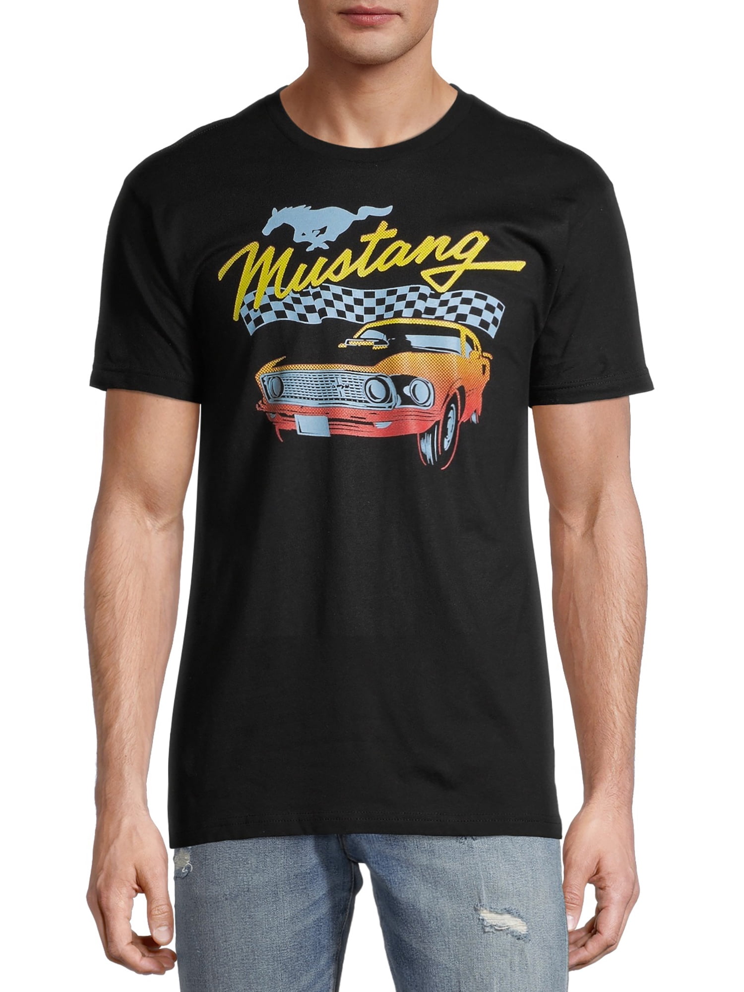 Short Ford Men\'s Sleeve Mustang Licensed T-Shirt