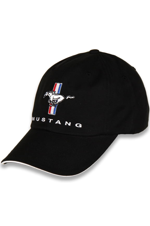 Ford Mustang Men's Official Licensed Embroidered Mustang Emblem Hat Cap - Black