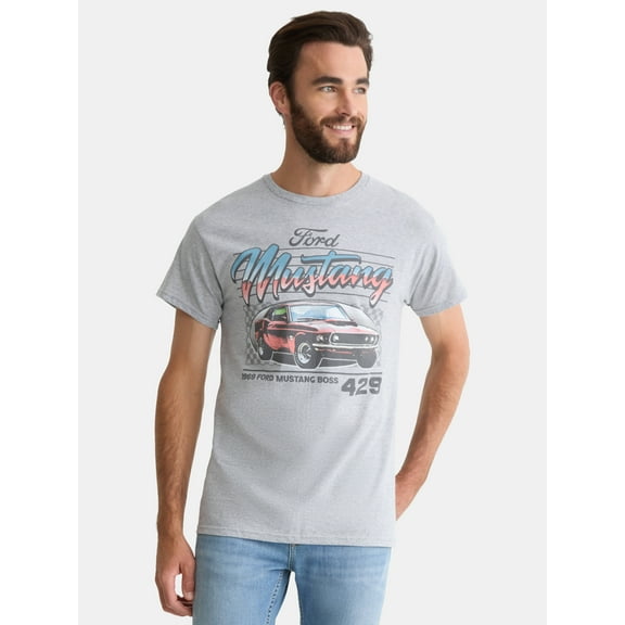 Ford Mustang Men's and Big Men's Graphic Tee with Short Sleeves, Sizes S-3XL