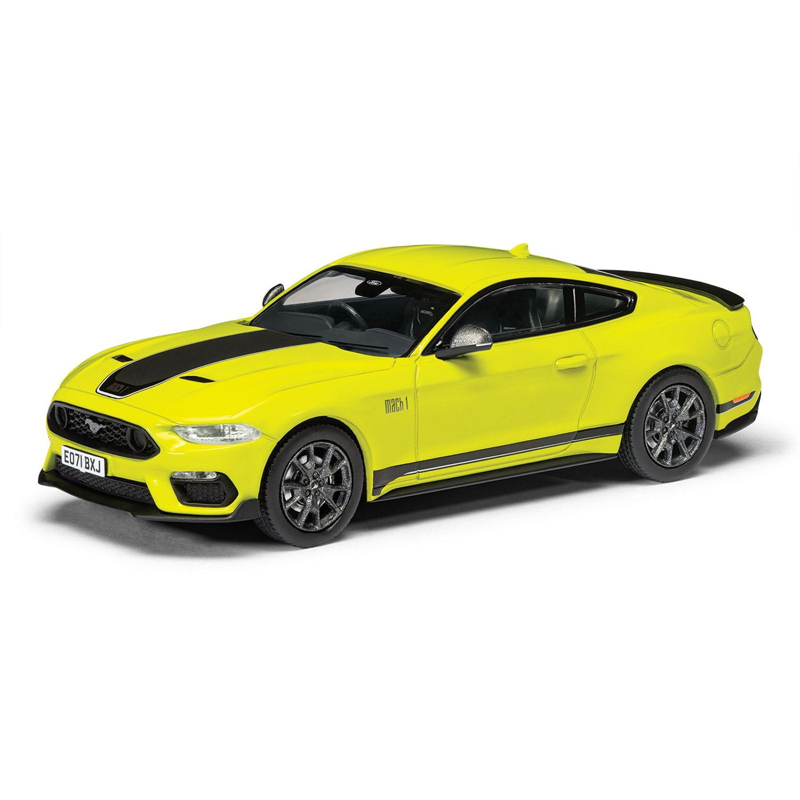 Ford Mustang Mk6 Mach 1 RHD (Right Hand Drive) Grabber Yellow with Black Stripes "Vanguards" Series 1/43 Diecast Model by Corgi