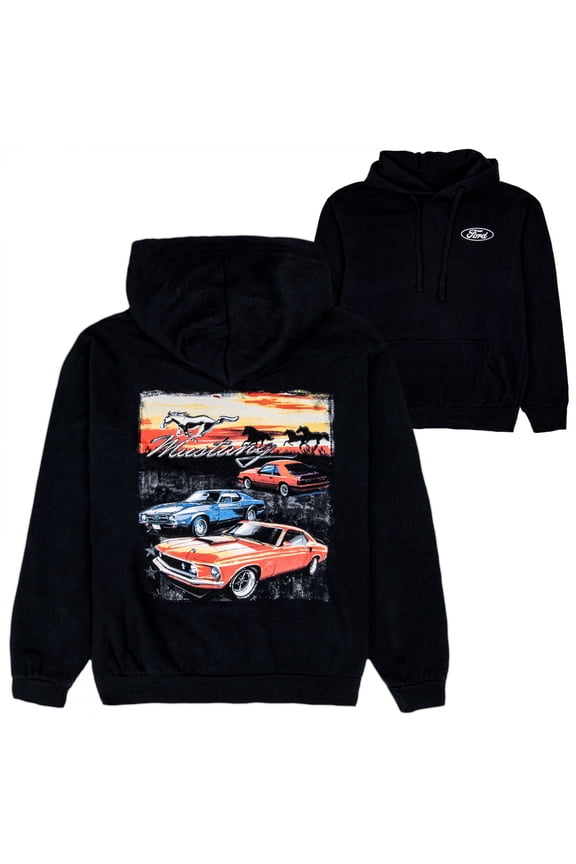 Mustang Models Front and Back Print Pull-Over Hoodie-Small