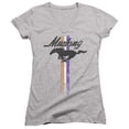 thumbnail image 1 of Ford Mustang Mustang Stripes Junior Women's V-Neck T-Shirt Athletic Heather, 1 of 1