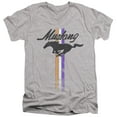 thumbnail image 1 of Ford Mustang Mustang Stripes S/S Adult V-Neck T-Shirt 30/1 T-Shirt Athletic Heather, 1 of 1