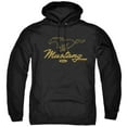 thumbnail image 1 of Ford Mustang Pony Script Adult Pullover Hoodie Sweatshirt Black, 1 of 1