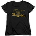 thumbnail image 1 of Ford Mustang Pony Script S/S Women's T-Shirt Black, 1 of 1