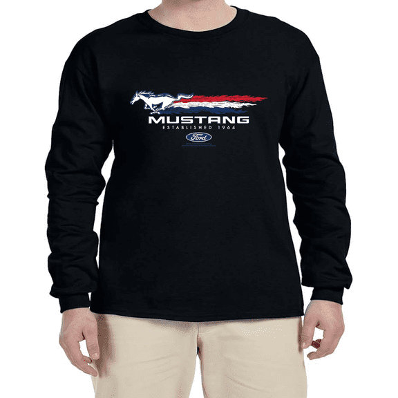 Ford Mustang Pony T-shirt Mens Graphic Tees Long Sleeve Tee Shirt