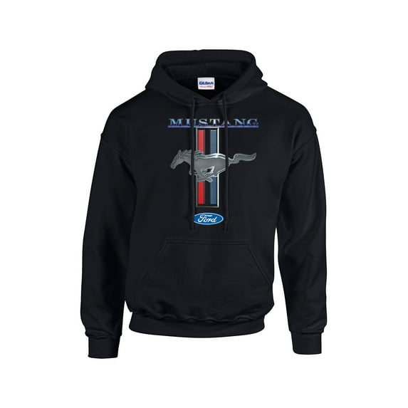 Ford Mustang Pony Unisex Hooded Sweatshirt Logo Hoodie Performance Racing Car Muscle Car Hood-Black-XXXL