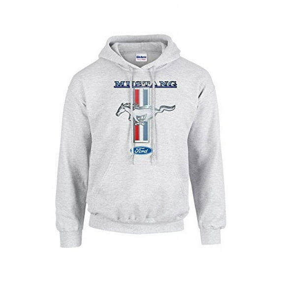 Ford Mustang Pony Unisex Hooded Sweatshirt Logo Hoodie Performance Racing Car Muscle Car Hood-Lightgrey-Small