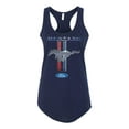 thumbnail image 1 of Ford Mustang Pony and Stripes Ladies Racerback Tank Top Women Lady Car Auto Automobile Racing-Midnight Navy-large, 1 of 4