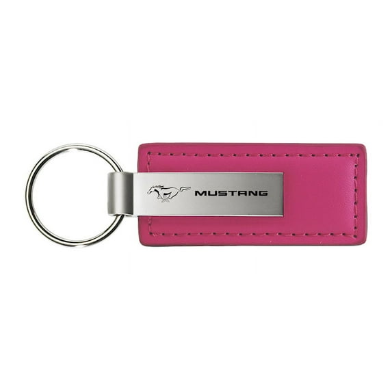 Ford Mustang Rectangular Leather Key chain (Pink)