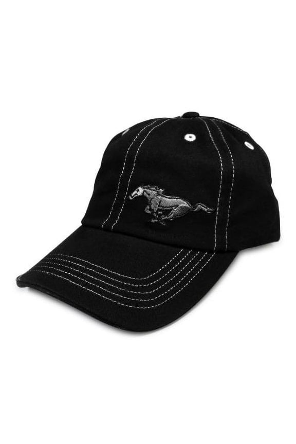 Ford Mustang Running Horse Logo Black Baseball Hat