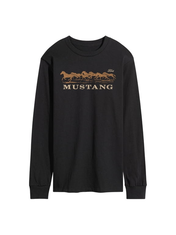 - Mustang Running Horses Men's Long Sleeve Graphic T-Shirt