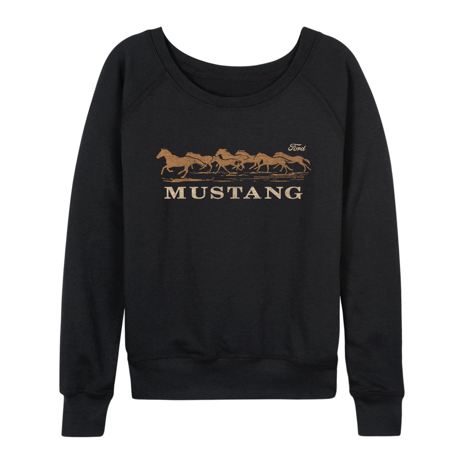 Ford - Mustang Running Horses - Women's French Terry Long Sleeve Pullover