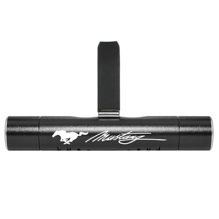 Ford Mustang Script Car AC Vent Air Freshener Black Clip with adjustable window and 10 Refill Sticks