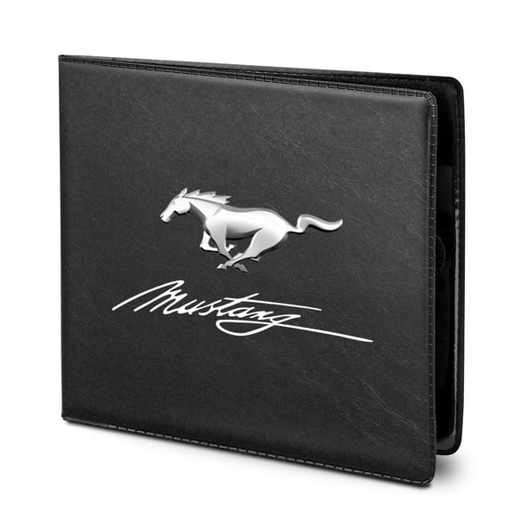 Ford Mustang Script Car Insurance Registration PU Leather Document Holder Wallet