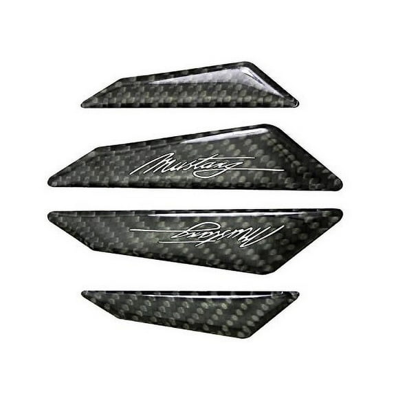 Ford Mustang Script Real Black Carbon Fiber Door Edge Guard Decal