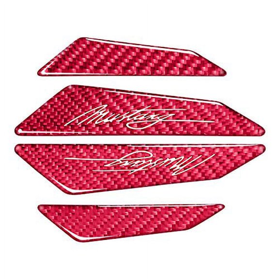 Ford Mustang Script Real Red Carbon Fiber Door Edge Guard Decal