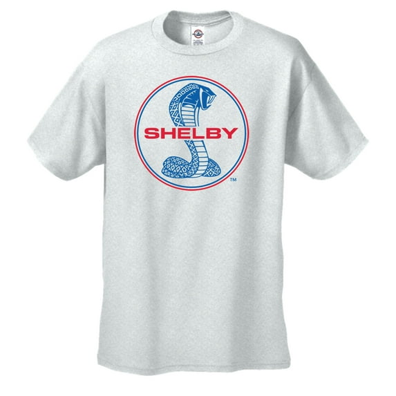 Ford Mustang Shelby Cobra T-shirt Blue & Red Shirt Car Enthusiast Tee Hotrod Muscle Car Stang Racing Performance Tee ShirtDesign-LightGray-Medium