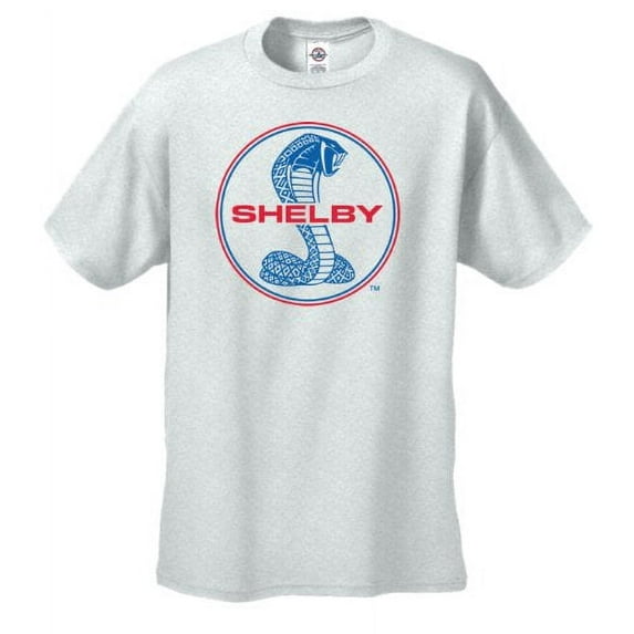 Ford Mustang Shelby Cobra T-shirt Blue & Red Shirt Car Enthusiast Tee Hotrod Muscle Car Stang Racing Performance Tee ShirtDesign-LightGray-XL
