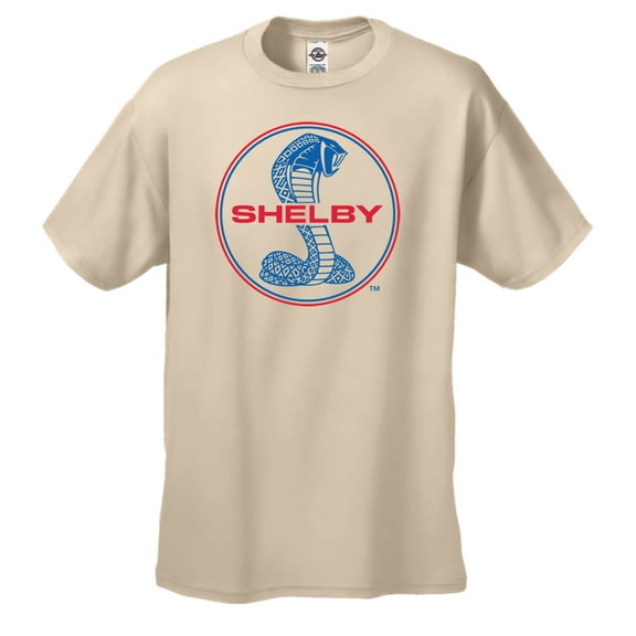 Ford Mustang Shelby Cobra T-shirt Blue & Red Shirt Car Enthusiast Tee Hotrod Muscle Car Stang Racing Performance Tee ShirtDesign-tan-Large