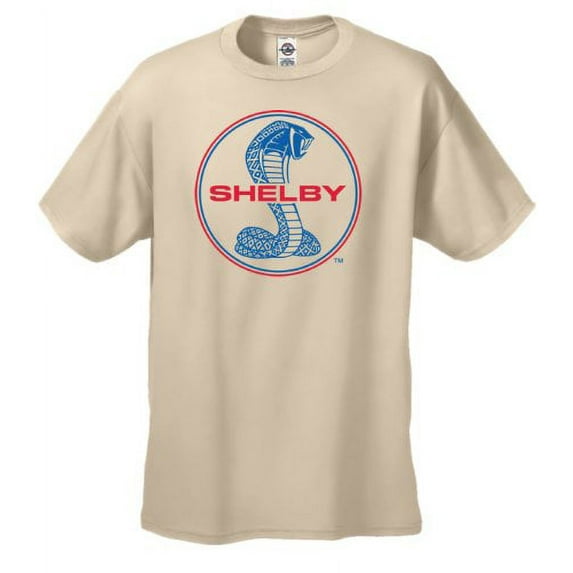 Ford Mustang Shelby Cobra T-shirt Blue & Red Shirt Car Enthusiast Tee Hotrod Muscle Car Stang Racing Performance Tee ShirtDesign-tan-Small