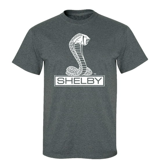 Ford Mustang Shelby Cobra T-shirt Car Enthusiast Antique Classic Tee Shirt Racing Performance Hotrod-Heather Gray-Large