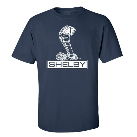 Ford Mustang Shelby Cobra T-shirt Car Enthusiast Antique Classic Tee Shirt Racing Performance Hotrod-Navy-XL