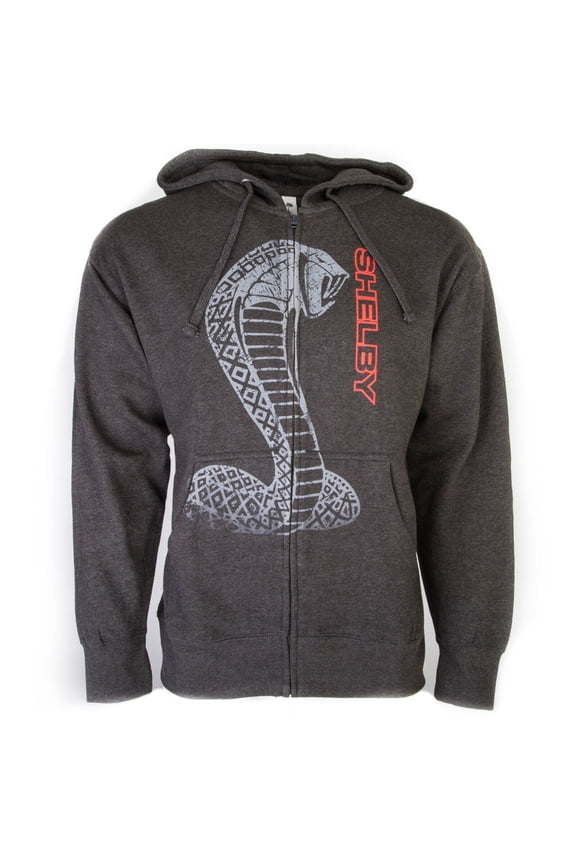 Ford Mustang Shelby Cotton Black Zipper Hoodie Official Licensed (Regular,2XL)
