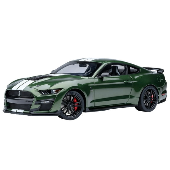 Ford Mustang Shelby GT500 Eruption Green Metallic with White Stripes 1/18 Model Car by Autoart