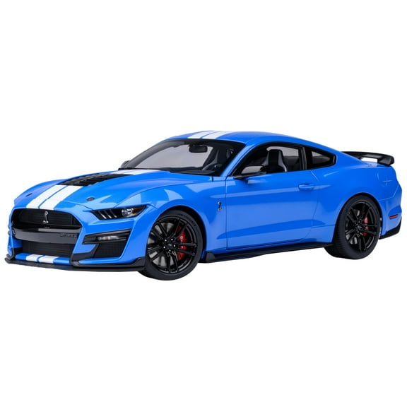 Ford Mustang Shelby GT500 Grabber Blue w/ White Stripes 1/18 Model Car by Autoart