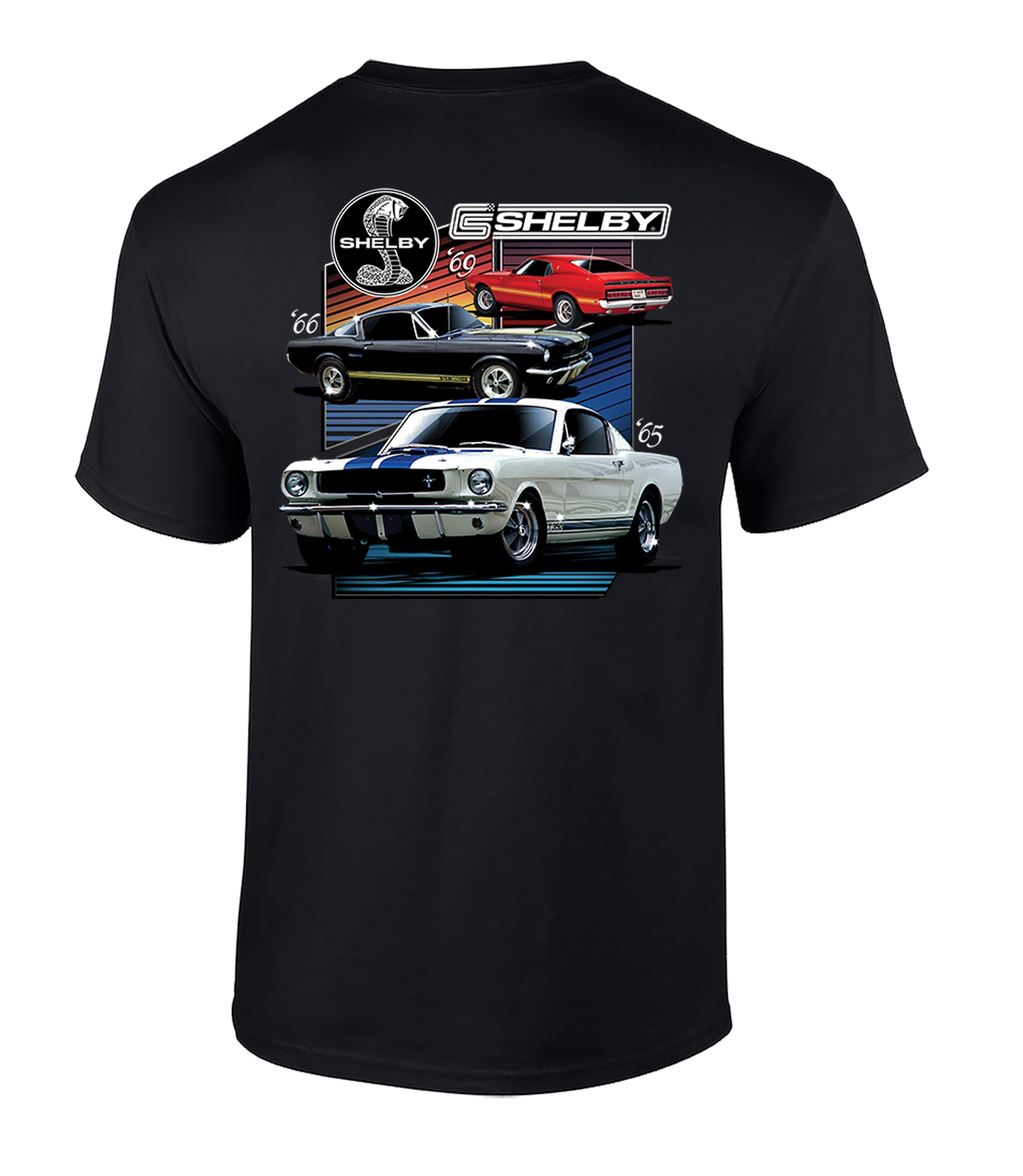 Ford Mustang Shelby T-shirt Various Shelby Models Classic Antique Garage Enthusiast Racing Race Hotrod Performance-Black-Medium