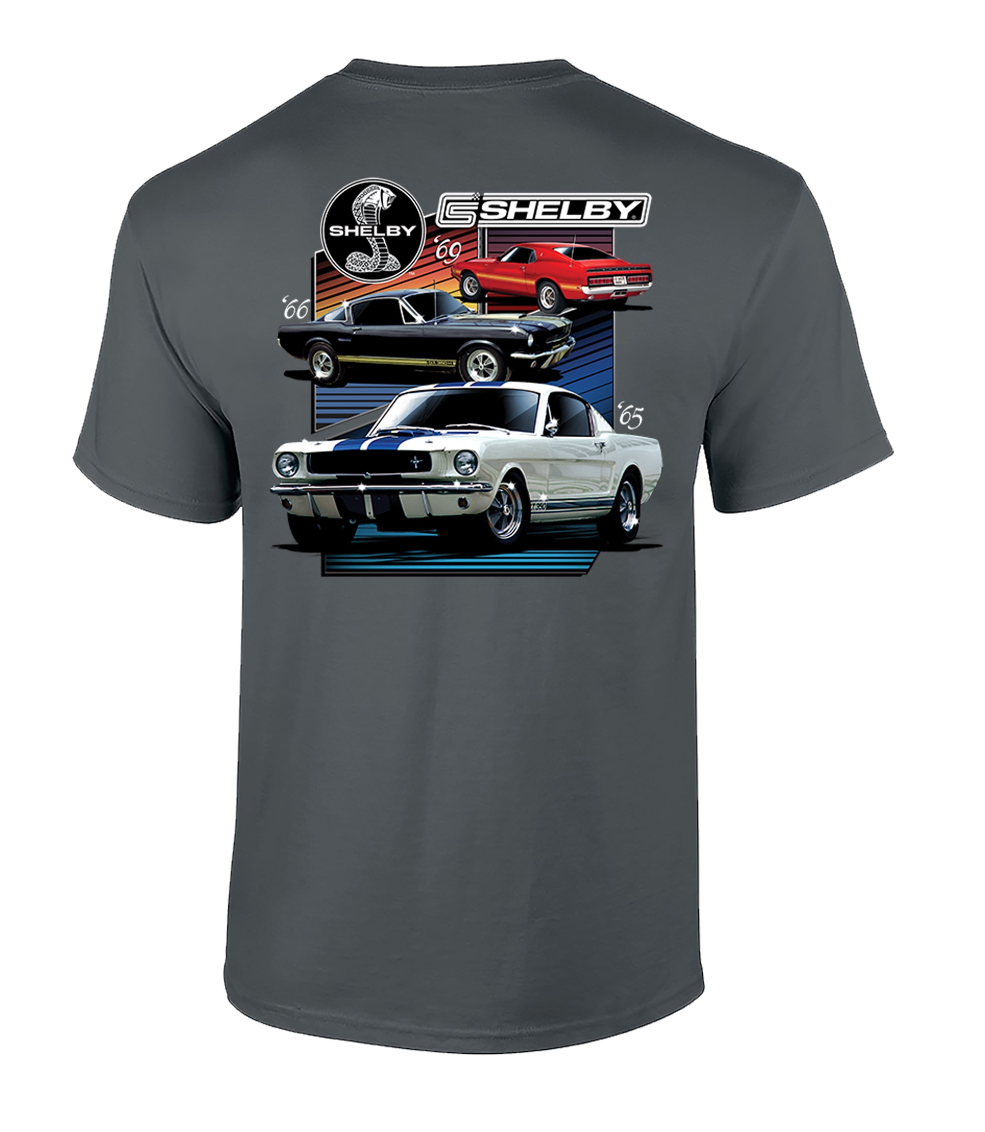 Ford Mustang Shelby T-shirt Various Shelby Models Classic Antique Garage Enthusiast Racing Race Hotrod Performance-Charcoal-XXL