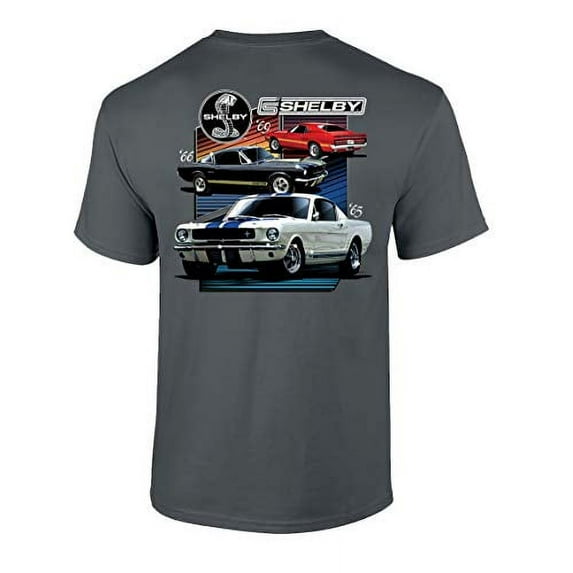 Ford Mustang Shelby T-shirt Various Shelby Models Classic Antique Garage Enthusiast Racing Race Hotrod Performance-Charcoal-XXXL