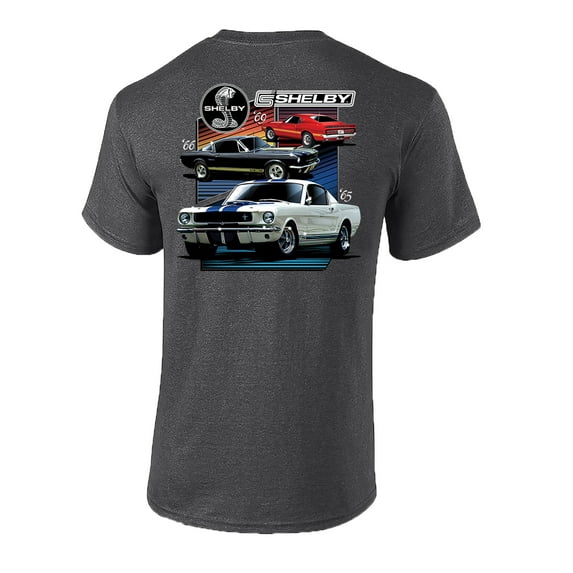 Ford Mustang Shelby T-shirt Various Shelby Models Classic Antique Garage Enthusiast Racing Race Hotrod Performance-Heather Gray-4XL