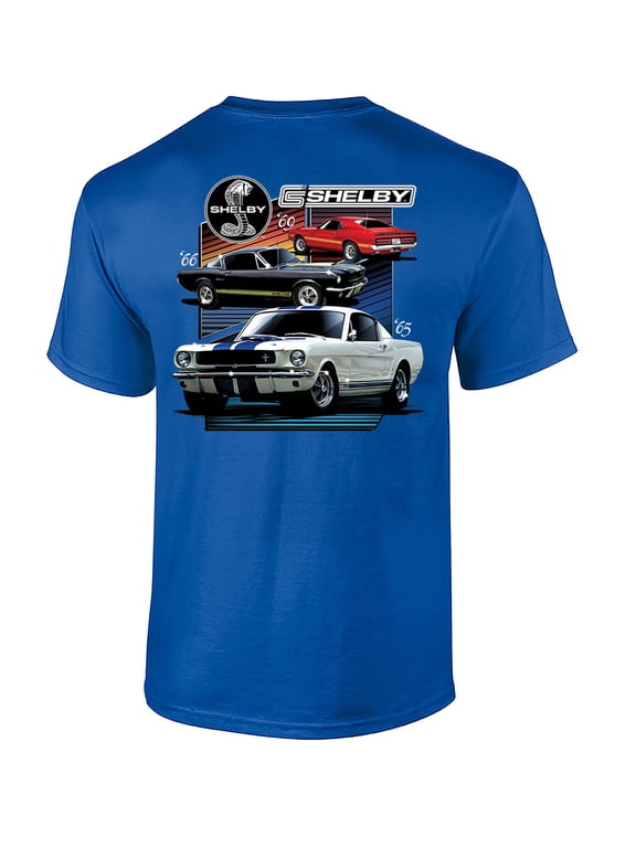 Ford Mustang Shelby T-shirt Various Shelby Models Classic Antique Garage Enthusiast Racing Race Hotrod Performance-Royal-Small