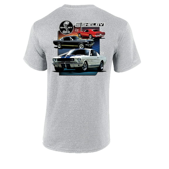 Ford Mustang Shelby T-shirt Various Shelby Models Classic Antique Garage Enthusiast Racing Race Hotrod Performance-Sports Gray-Medium