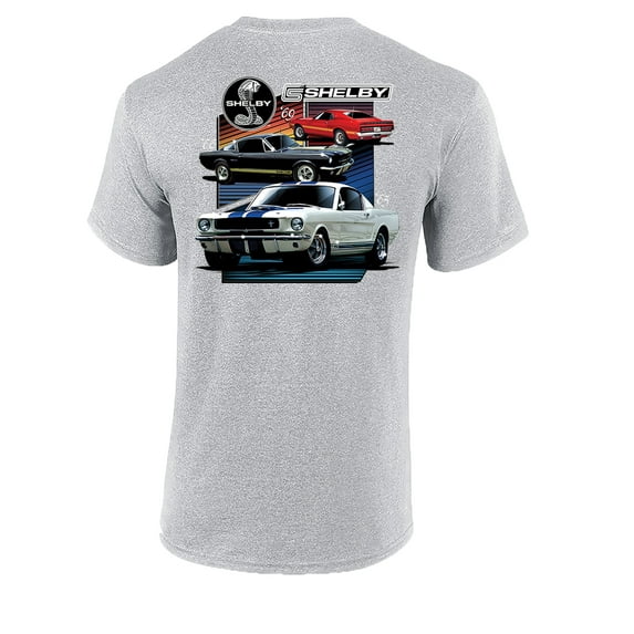 Ford Mustang Shelby T-shirt Various Shelby Models Classic Antique Garage Enthusiast Racing Race Hotrod Performance-Sports Gray-Medium