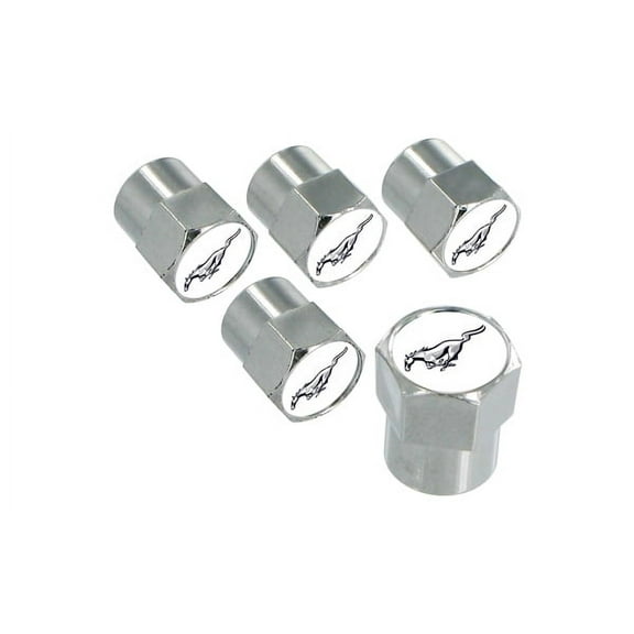 Ford Mustang Silver Pony Chrome Valve Cap Covers