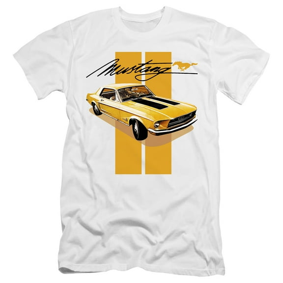 Ford Mustang Stang Stripes HBO S/S Adult 30/1 T-Shirt White